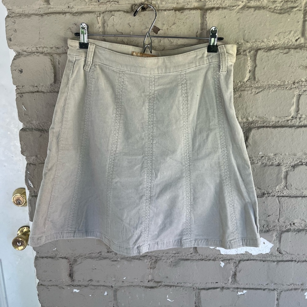Vintage Y2k Jou-Jou Cream Corduroy A-Line Skirt